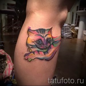Фото тату Чеширский кот для статьи про значение рисунка татуировки - tatufoto.ru - 7