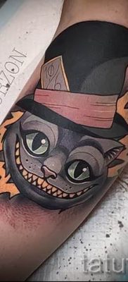 Фото тату Чеширский кот для статьи про значение рисунка татуировки — tatufoto.ru — 8