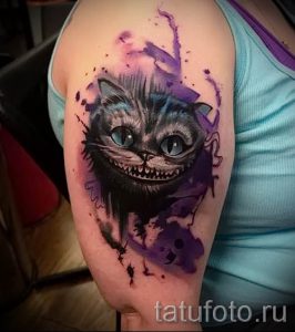 Фото тату Чеширский кот для статьи про значение рисунка татуировки - tatufoto.ru - 9