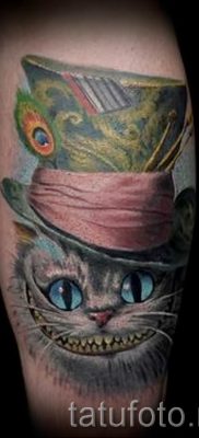 Фото тату Чеширский кот для статьи про значение рисунка татуировки — tatufoto.ru — 10