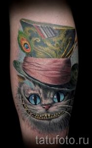Фото тату Чеширский кот для статьи про значение рисунка татуировки - tatufoto.ru - 10