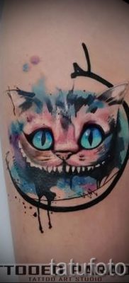 Фото тату Чеширский кот для статьи про значение рисунка татуировки — tatufoto.ru — 11