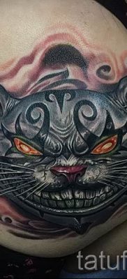 Фото тату Чеширский кот для статьи про значение рисунка татуировки — tatufoto.ru — 13