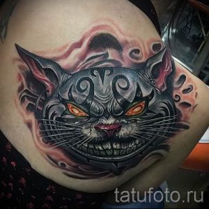 Фото тату Чеширский кот для статьи про значение рисунка татуировки - tatufoto.ru - 13