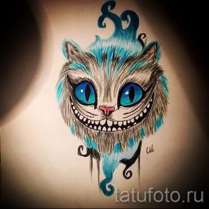 Фото тату Чеширский кот для статьи про значение рисунка татуировки - tatufoto.ru - 14