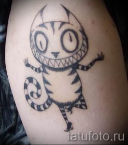 Фото тату Чеширский кот для статьи про значение рисунка татуировки - tatufoto.ru - 15