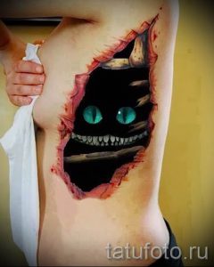 Фото тату Чеширский кот для статьи про значение рисунка татуировки - tatufoto.ru - 16