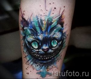 Фото тату Чеширский кот для статьи про значение рисунка татуировки - tatufoto.ru - 19
