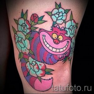 Фото тату Чеширский кот для статьи про значение рисунка татуировки - tatufoto.ru - 21