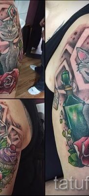 Фото тату Чеширский кот для статьи про значение рисунка татуировки — tatufoto.ru — 23