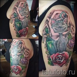 Фото тату Чеширский кот для статьи про значение рисунка татуировки - tatufoto.ru - 23