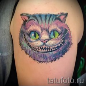 Фото тату Чеширский кот для статьи про значение рисунка татуировки - tatufoto.ru - 25