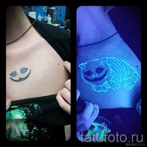 Фото тату Чеширский кот для статьи про значение рисунка татуировки - tatufoto.ru - 27