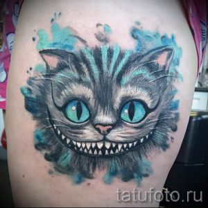 Фото тату Чеширский кот для статьи про значение рисунка татуировки - tatufoto.ru - 31