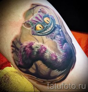 Фото тату Чеширский кот для статьи про значение рисунка татуировки - tatufoto.ru - 36
