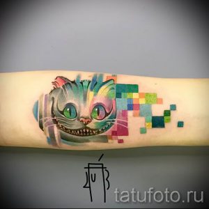 Фото тату Чеширский кот для статьи про значение рисунка татуировки - tatufoto.ru - 39