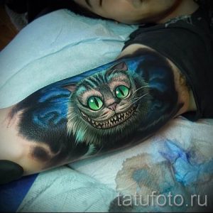 Фото тату Чеширский кот для статьи про значение рисунка татуировки - tatufoto.ru - 40