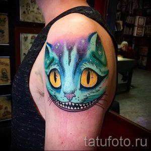 Фото тату Чеширский кот для статьи про значение рисунка татуировки - tatufoto.ru - 41