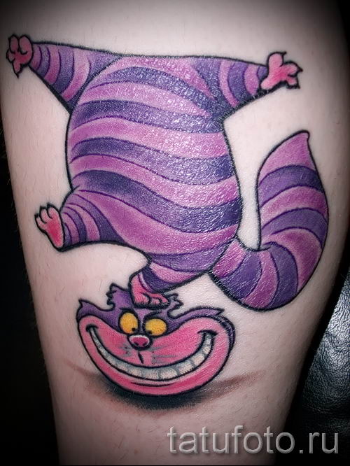 Фото тату Чеширский кот для статьи про значение рисунка татуировки - tatufoto.ru - 42