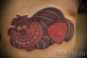 Фото тату Чеширский кот для статьи про значение рисунка татуировки - tatufoto.ru - 44