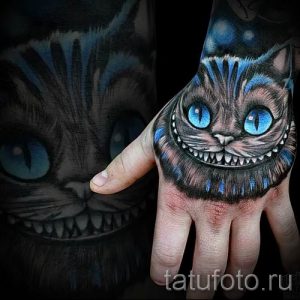 Фото тату Чеширский кот для статьи про значение рисунка татуировки - tatufoto.ru - 45