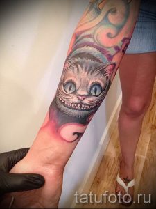 Фото тату Чеширский кот для статьи про значение рисунка татуировки - tatufoto.ru - 46