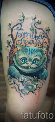 Фото тату Чеширский кот для статьи про значение рисунка татуировки — tatufoto.ru — 47