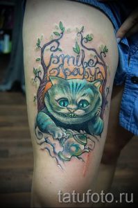 Фото тату Чеширский кот для статьи про значение рисунка татуировки - tatufoto.ru - 47