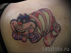 Фото тату Чеширский кот для статьи про значение рисунка татуировки - tatufoto.ru - 50
