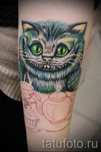 Фото тату Чеширский кот для статьи про значение рисунка татуировки - tatufoto.ru - 51