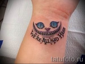 Фото тату Чеширский кот для статьи про значение рисунка татуировки - tatufoto.ru - 53