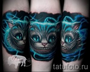 Фото тату Чеширский кот для статьи про значение рисунка татуировки - tatufoto.ru - 58