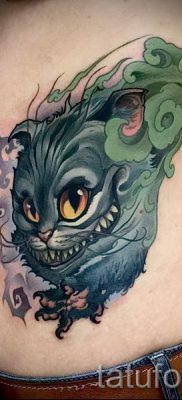 Фото тату Чеширский кот для статьи про значение рисунка татуировки — tatufoto.ru — 59