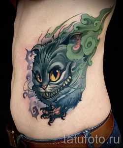 Фото тату Чеширский кот для статьи про значение рисунка татуировки - tatufoto.ru - 59