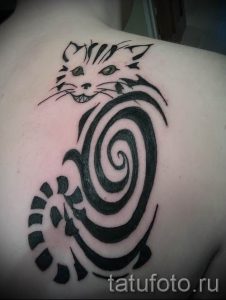 Фото тату Чеширский кот для статьи про значение рисунка татуировки - tatufoto.ru - 61