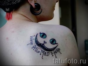 Фото тату Чеширский кот для статьи про значение рисунка татуировки - tatufoto.ru - 63