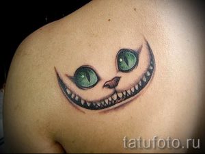 Фото тату Чеширский кот для статьи про значение рисунка татуировки - tatufoto.ru - 64