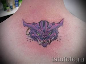 Фото тату Чеширский кот для статьи про значение рисунка татуировки - tatufoto.ru - 65