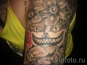 Фото тату Чеширский кот для статьи про значение рисунка татуировки - tatufoto.ru - 66