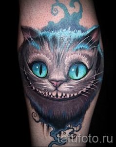 Фото тату Чеширский кот для статьи про значение рисунка татуировки - tatufoto.ru - 67