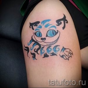 Фото тату Чеширский кот для статьи про значение рисунка татуировки - tatufoto.ru - 68