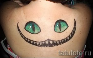 Фото тату Чеширский кот для статьи про значение рисунка татуировки - tatufoto.ru - 69