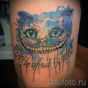 Фото тату Чеширский кот для статьи про значение рисунка татуировки - tatufoto.ru - 70