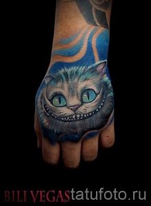 Фото тату Чеширский кот для статьи про значение рисунка татуировки - tatufoto.ru - 71