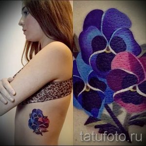 Фото тату анютины глазки для статьи про значение татуировки - tatufoto.ru - 15