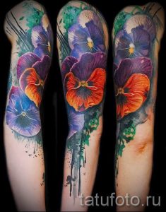 Фото тату анютины глазки для статьи про значение татуировки - tatufoto.ru - 47