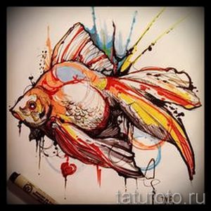 Фото тату золотая рыбка для статьи про значение рисунка татуировки - tatufoto.ru - 8