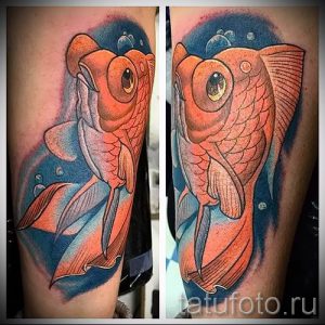 Фото тату золотая рыбка для статьи про значение рисунка татуировки - tatufoto.ru - 10