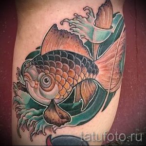 Фото тату золотая рыбка для статьи про значение рисунка татуировки - tatufoto.ru - 13