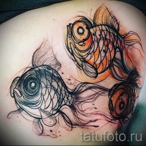 Фото тату золотая рыбка для статьи про значение рисунка татуировки - tatufoto.ru - 18